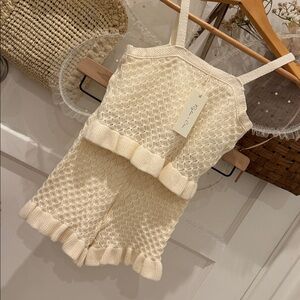 Crochet Tank Set in Ivory by Rylee + Cru